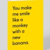 Twin Pines Anniversary*Personalised Monkey With a New Banana Greeting Card | Ohh Deer