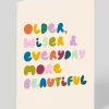 Raspberry Blossom Birthday|Birthday Cards*Personalised Older, Wiser & Everyday More Beautiful Greeting Card | Ohh Deer