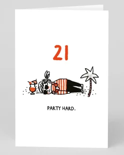 Gemma Correll Birthday|Birthday Cards*Personalised Party Hard 21st Birthday Card | Ohh Deer