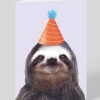 Ohh Deer Birthday|Congratulations*Personalised Party Hat Sloth Greeting Card |