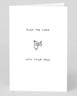 Paul Gandhi Birthday|Birthday Cards*Personalised Push the cake into your face Birthday Card | Ohh Deer