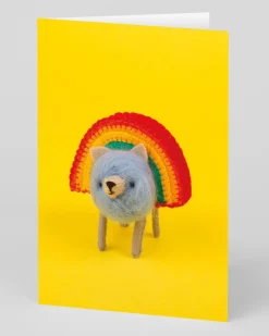 Cat Rabbit Birthday|Thank You*Personalised Rainbow Pomeranian Greeting Card | Ohh Deer