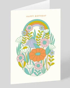 Elizabeth Olwen Birthday|Birthday Cards*Personalised Rainbows and flowers Birthday Card | Ohh Deer