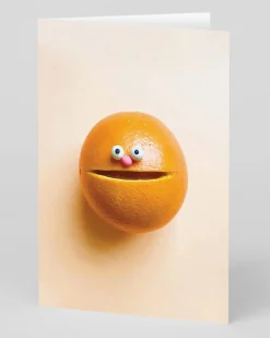 Say Cheese Birthday|Thank You*Personalised Smiley Face Orange Greeting Card | Ohh Deer
