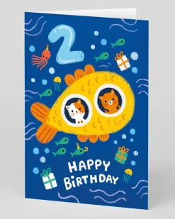 Stormy Knight Birthday|Birthday Cards*Personalised Submarine 2nd Birthday Card
