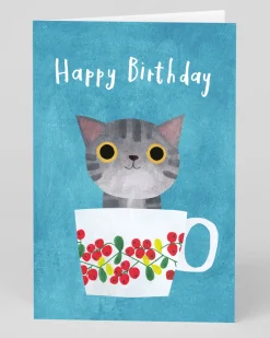 Angela Rozelaar Birthday|Birthday Cards*Personalised Teacup Kitten Birthday Card | Ohh Deer