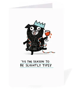 Gemma Correll Christmas|Christmas Cards*Personalised Tis The Season To Be Slightly Tipsy Christmas Card | Ohh Deer