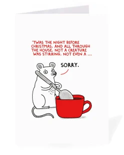 Gemma Correll Christmas|Christmas Cards*Personalised Twas the Night Before Xmas Mouse Christmas Card | Ohh Deer