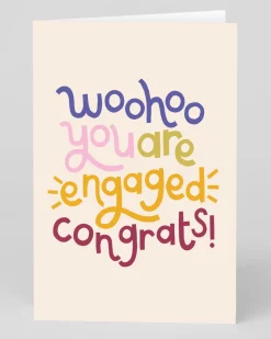 Raspberry Blossom Congratulations|Engagement*Personalised Woohoo Engagement Card | Ohh Deer