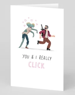 Ohh Deer Valentine's Day|Anniversary*Personalised You And I Really Click Running Greeting Card |