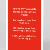 Technically Ron Valentine's Day|Anniversary*Personalised You're My Favourite Thing Greeting Card | Ohh Deer