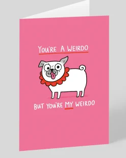 Gemma Correll Valentine's Day|Anniversary*Personalised Youre My Weirdo Dog Greeting Card | Ohh Deer