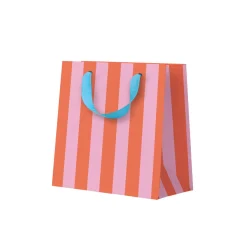 Ohh Deer Gift Bags*Pink And Orange Stripe Mini Gift Bag