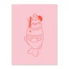 Ohh Deer Prints*Pink and Red Fish Ice Cream Riso Print (8x6)