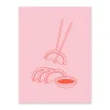Ohh Deer Prints*Pink and Red Gyoza 1 Riso Print (8x6)