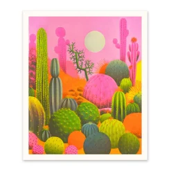 Ohh Deer Prints*Pink Cacti Riso Print (12x10)