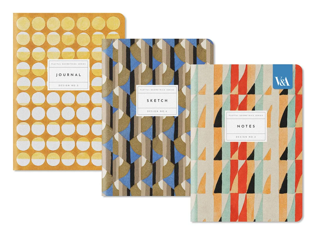 Vu0026A Premium Notebooks|Stationery Gifts*Playful Geometrics | 3 Pack of A5 Notebooks