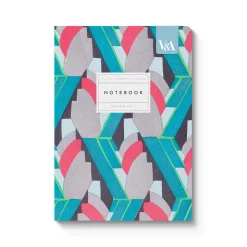 Vu0026A Premium Notebooks|Stationery Gifts*Playful Geometrics Deco Mint A5 Premium Perfect Bound Notebook