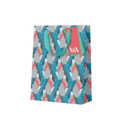 Vu0026A Gift Bags*Playful Geometrics Red and Blue Crosses Mini Gift Bag