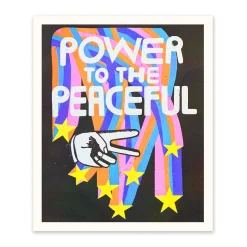 Ohh Deer Prints*Power to the Peaceful Riso Print (12x10)