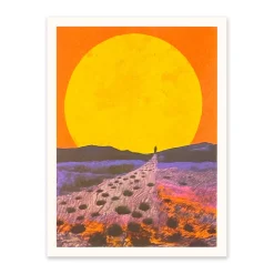 Ohh Deer Prints*Red Sunset Landscape 1 Riso Print (8x6)