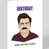The Red Swan Birthday|Birthday Cards*Ron Swanson Happy Birthday Card | Ohh Deer