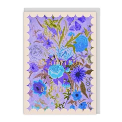 Vu0026A Birthday Cards*Scalloped Purple and Blue Floral Birthday Card