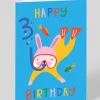 Raspberry Blossom Birthday|Birthday Cards*Scuba Diving Rabbit 3rd Birthday Card | Ohh Deer