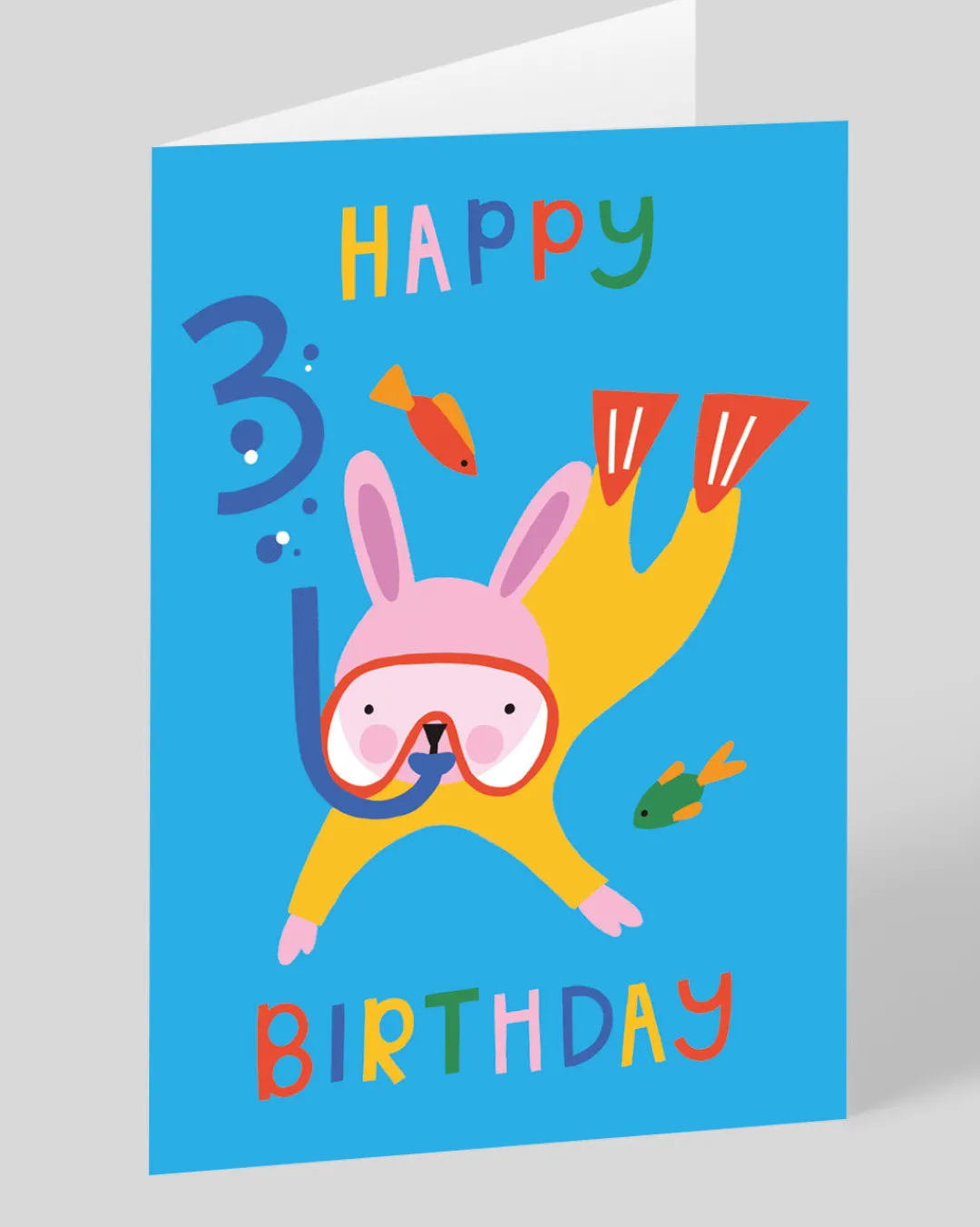 Raspberry Blossom Birthday|Birthday Cards*Scuba Diving Rabbit 3rd Birthday Card | Ohh Deer