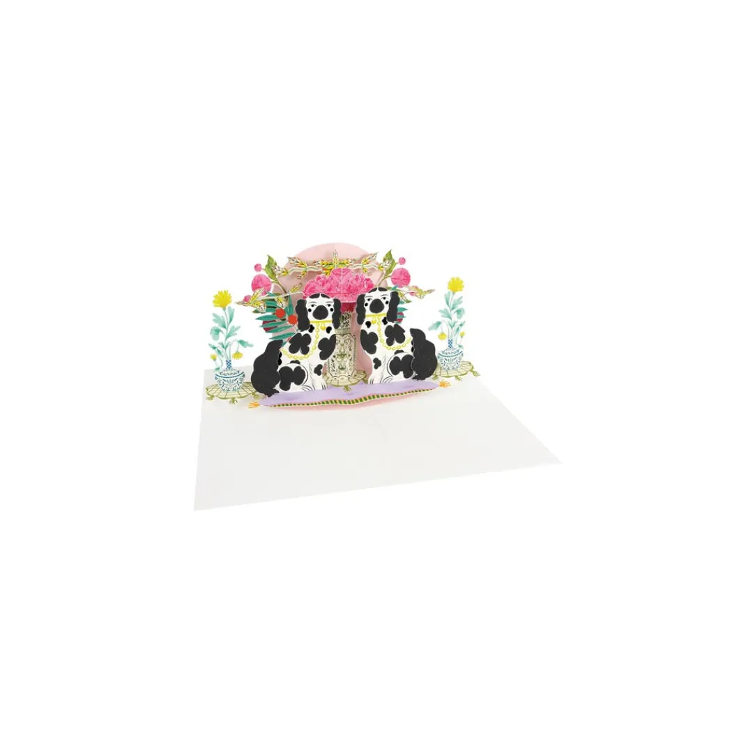 UWP Luxe Pop Up & 3d Cards*Staffordshire Dogs 3D Pop Up Greeting Card | Ohh Deer