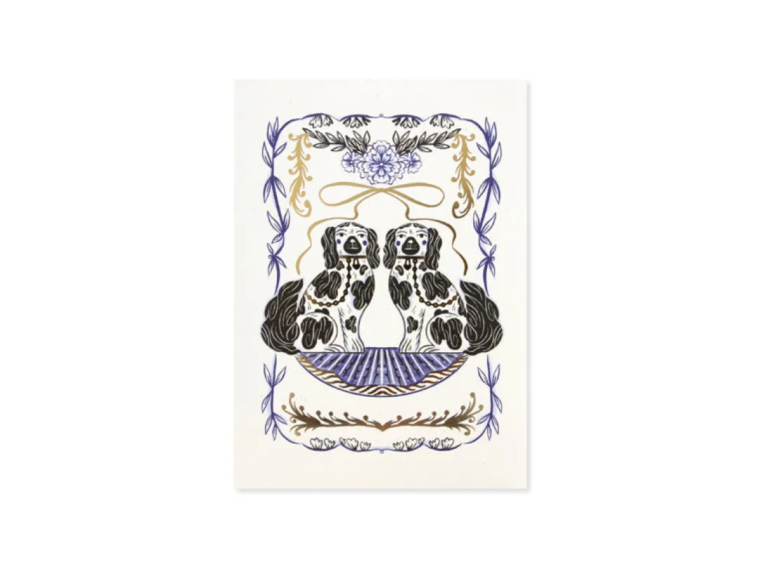 UWP Luxe Pop Up & 3d Cards*Staffordshire Dogs 3D Pop Up Greeting Card | Ohh Deer