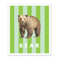 Kaleido Prints*Striped Bear Riso Print (12x10)