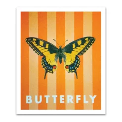 Kaleido Prints*Striped Butterfly Small Art Print (12x10)