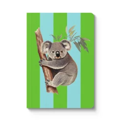 Kaleido Notebooks Under £10|Stationery Gifts*Striped Koala A6 Perfect Bound Notebook