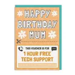 AbiGoLucky Birthday Cards*Tech Support Voucher Mum Birthday Card 💻 | Ohh Deer