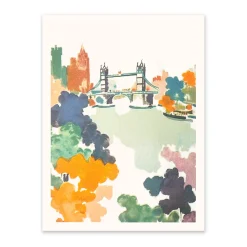 Ohh Deer Prints*Tower Bridge Abstract Riso Print (8x6)