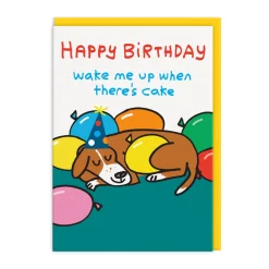 Branddave Birthday Cards*Wake Me Up When There's Cake Birthday Card