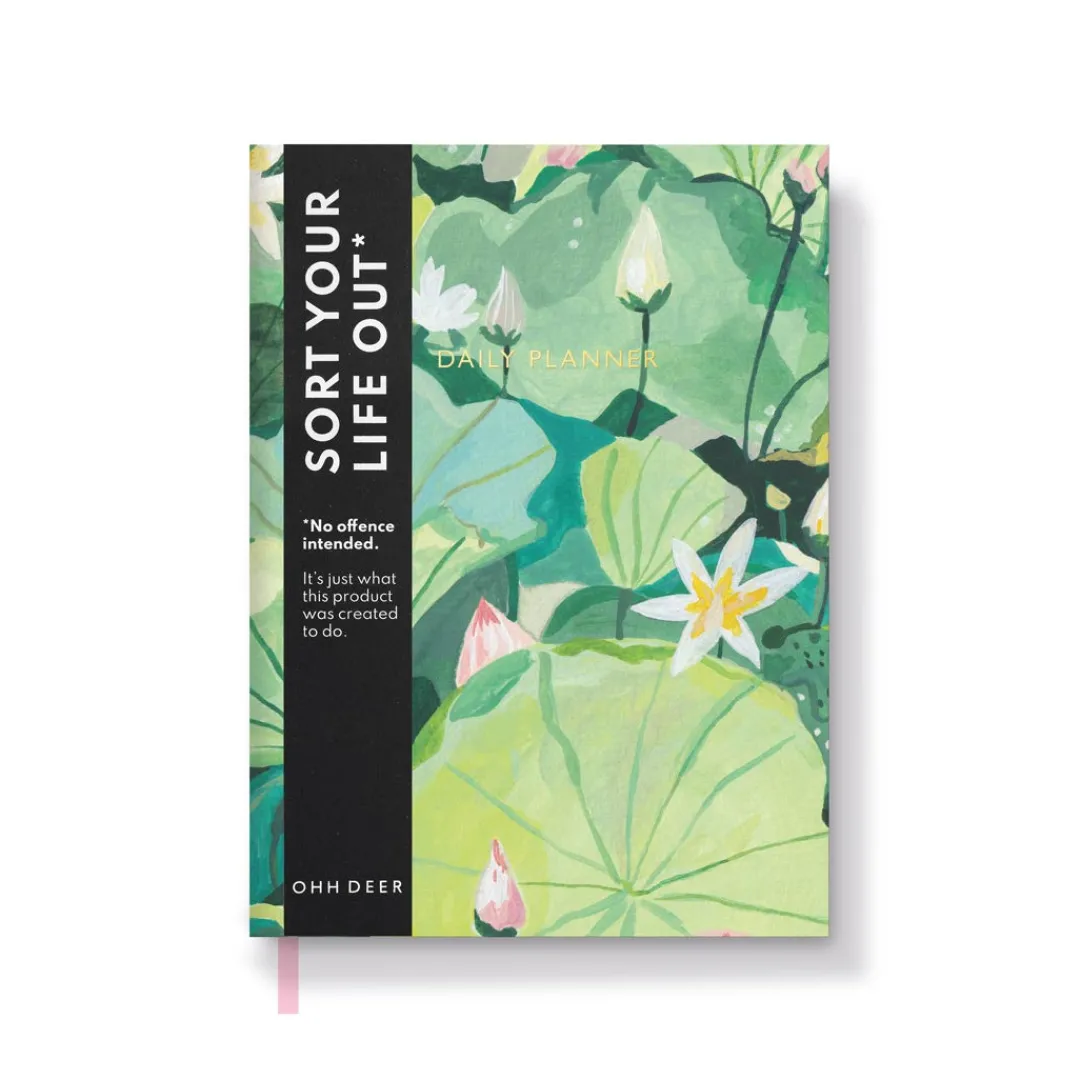Ohh Deer Daily Planners|Stationery Gifts*Water Lilies Linen Daily Planner | Journal |