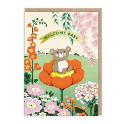 Joo Joo Paper New Arrival*Welcome Baby Bear Greeting Card