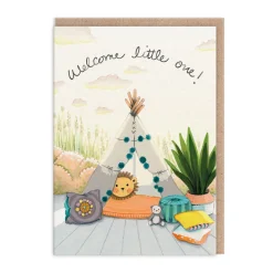 Joo Joo Paper New Arrival*Welcome Little One Tipi Greeting Card