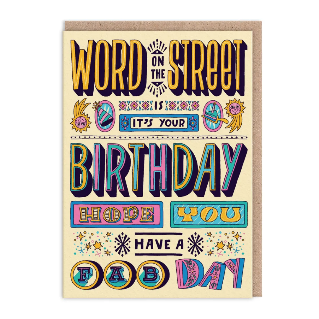 Frieda Ruh Birthday Cards*Word On The Street Birthday Card - | Ohh Deer
