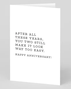 Huckleberry Letterpress Co. Anniversary*You Two Still Make It Look Easy Anniversary Card | Ohh Deer