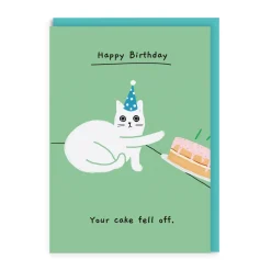 Ken The Cat Birthday Cards*Your Cake Fell Off Birthday Card | Ohh Deer