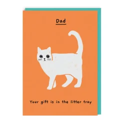 Ken The Cat Father's Day Cards*Your Gift Is In The Litter Tray Father's Day Card | Ohh Deer